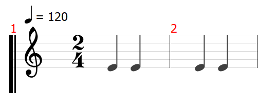 和音　音名　ピッチ　音楽理論　楽典　ギター　拍　拍子　小節線　単純拍子　複合拍子　混合拍子　2拍子　3拍子　4拍子　拍子記号　4分の2拍子