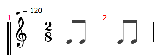 和音　音名　ピッチ　音楽理論　楽典　ギター　拍　拍子　小節線　単純拍子　複合拍子　混合拍子　2拍子　3拍子　4拍子　拍子記号　8分の2拍子