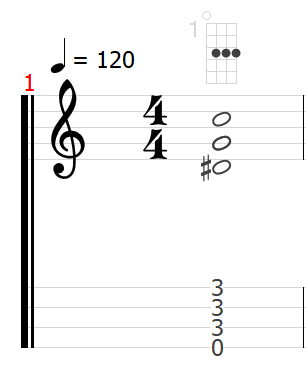 ウクレレ　コード　Ｃｍ　Ｃｍコード　Ｃマイナー　バレーコード　ウクレレの弾き方　弾き方　奏法　上達